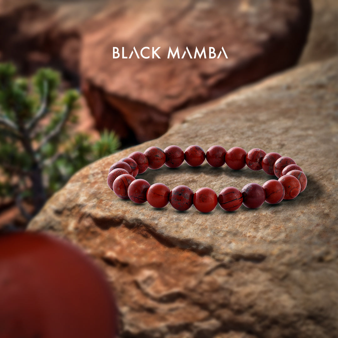 Red Jasper Natural Stone Bracelet – Inner Strength & Stamina