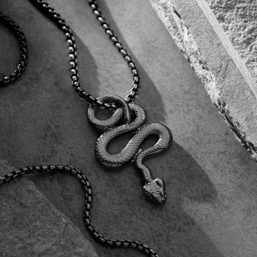 Black Mamba Signature snake Pendant with jared chain