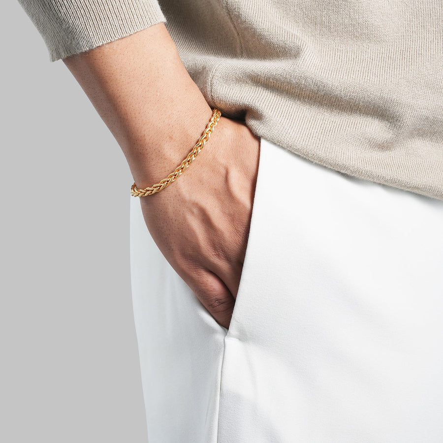Men's 4-Way Spiga Bracelet | 18K Premium Gold-Plated