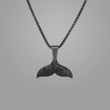 iced out whale tale Pendant with 22" chain