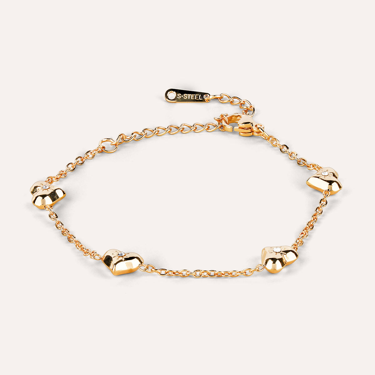 Amore Bracelet | Heart Station Gold-Tone Chain
