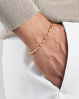 Men's Barrel Bracelet | 18K Thick Gold-Plated