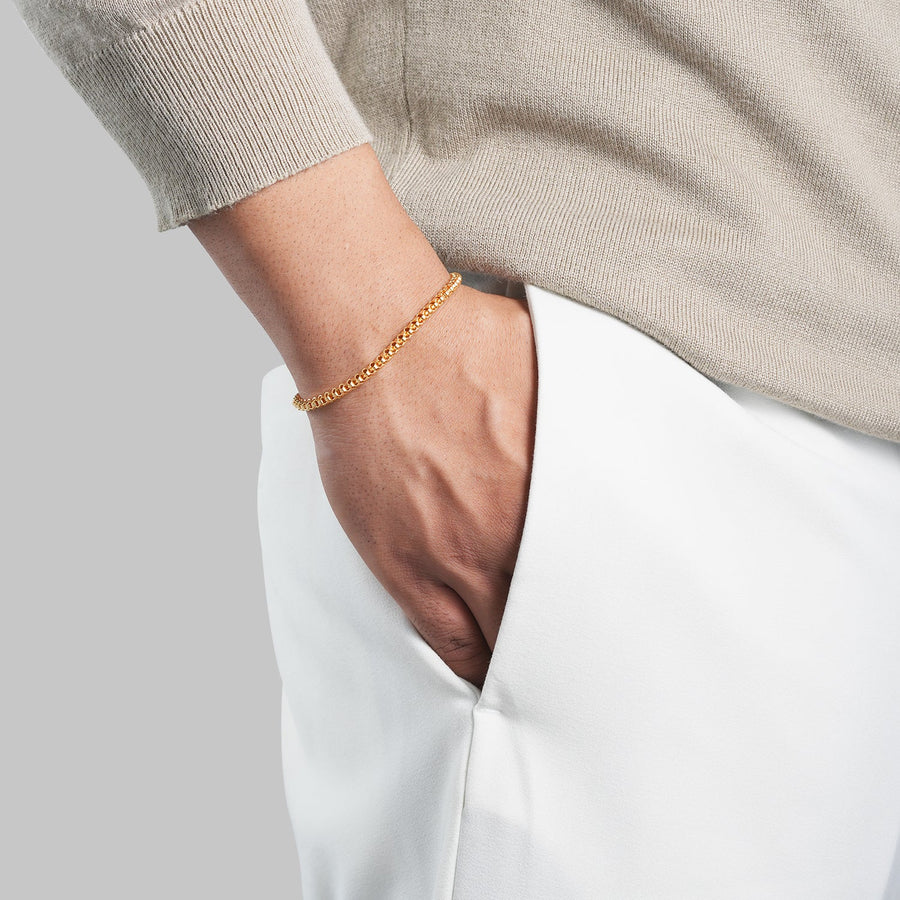Men's Box Bracelet | 18K Solid Gold-Plated