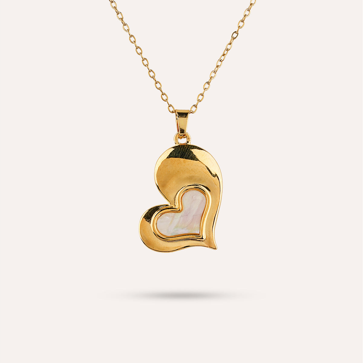 Capri Heart Pendant Necklace | Open Heart Gold-Tone