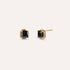 Carbone Studs | Black Cushion Stone Gold-Tone