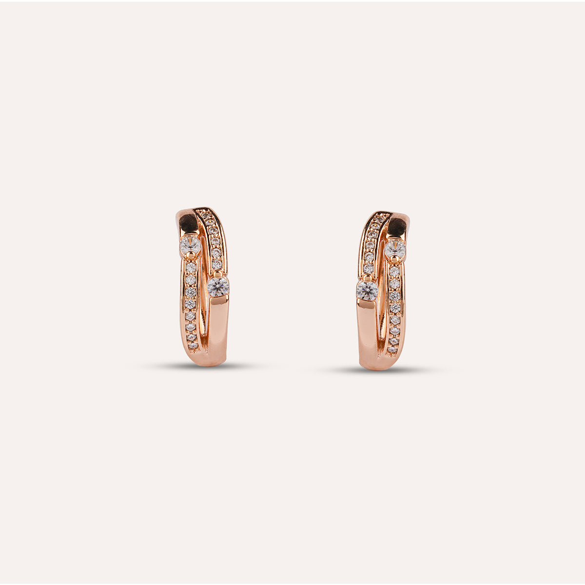 Croma Hoops | Rose Gold-Tone Crossover Earrings