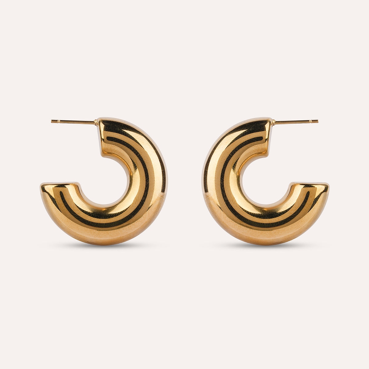 Cupola Hoops | Chunky Dome Gold-Tone Earrings
