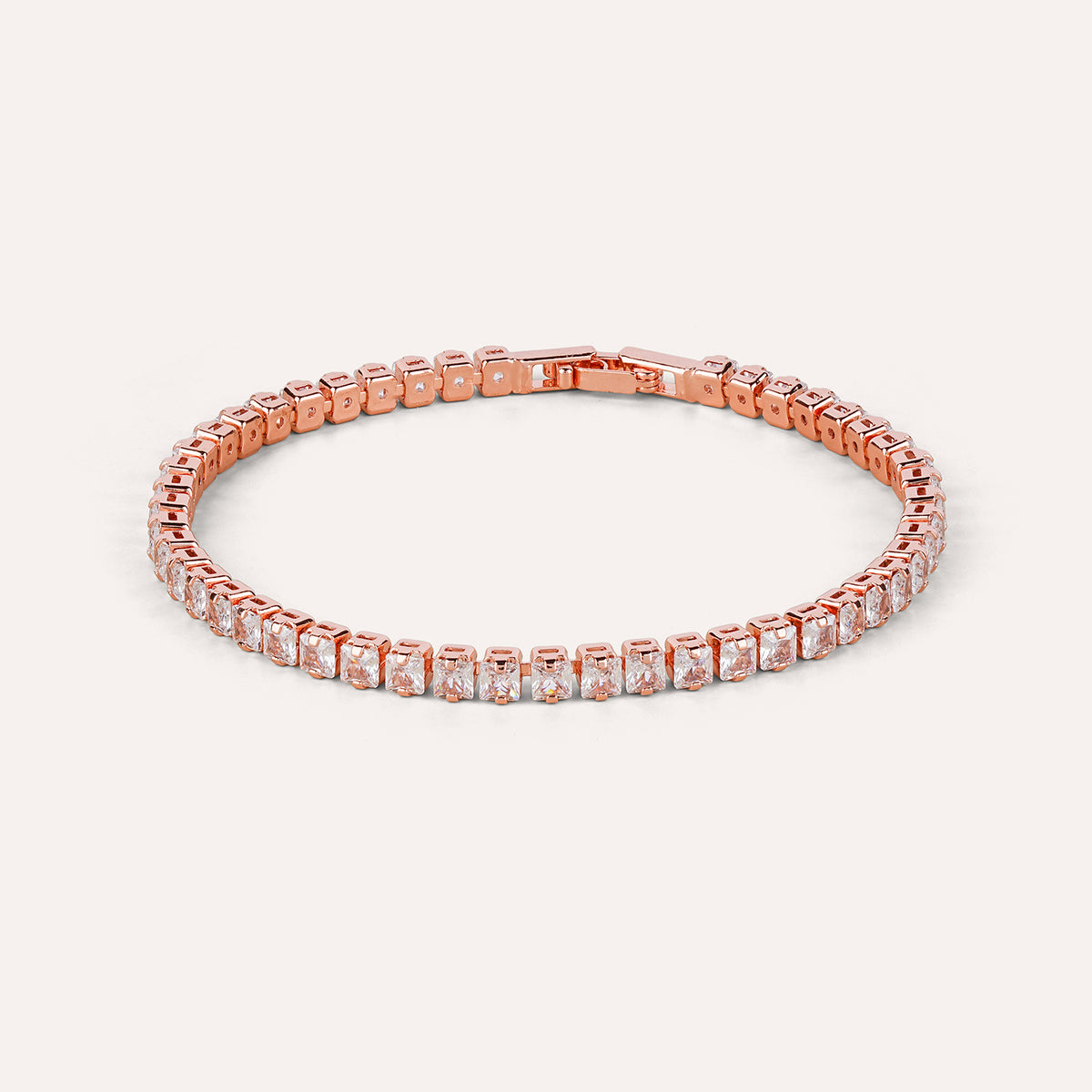 Dado Tennis Bracelet | Square Stone Rose Gold-Tone
