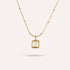 Elba Pendant Necklace | Square Stone Gold-Tone Chain