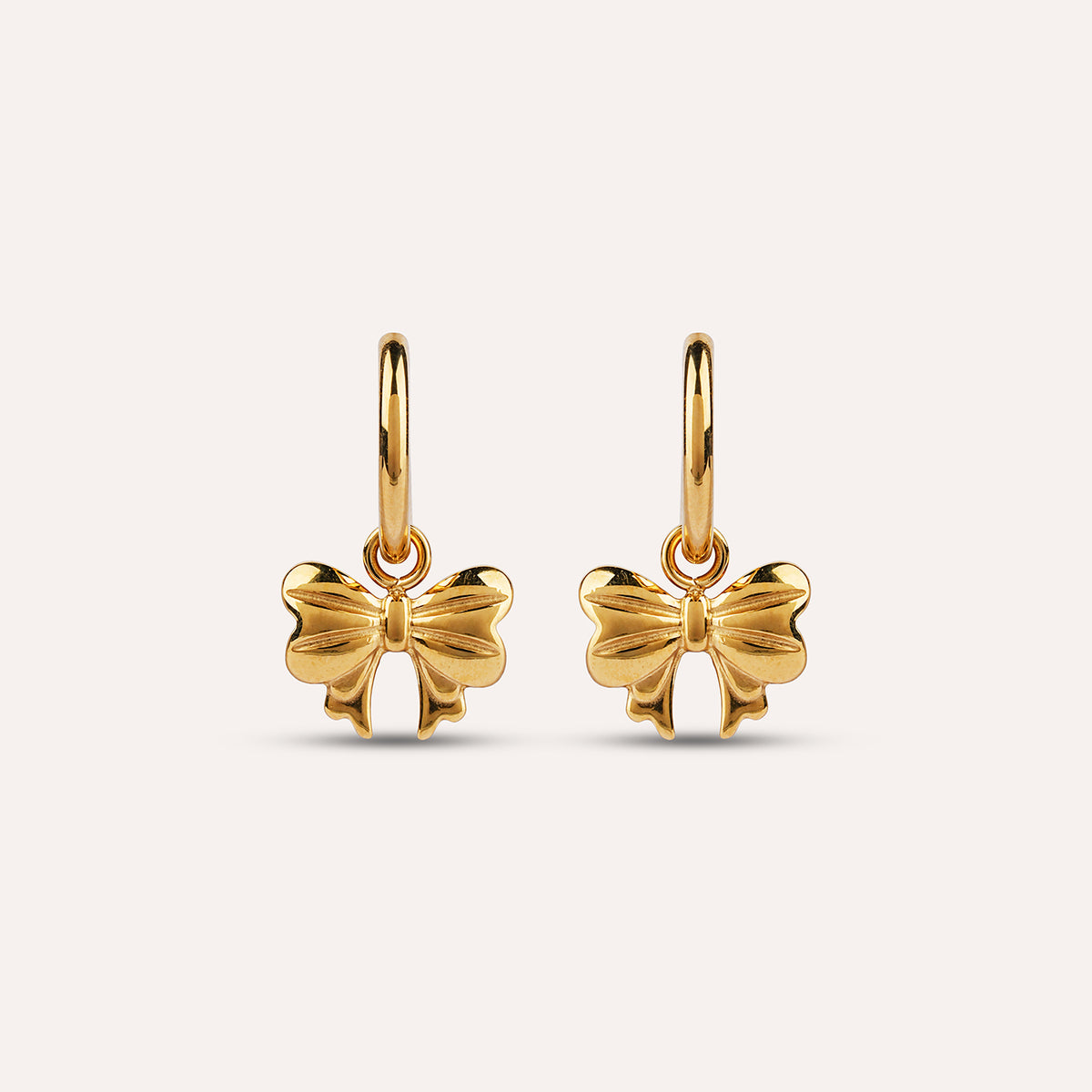 Fiocco Huggies | Bow Hoop Gold-Tone Earrings