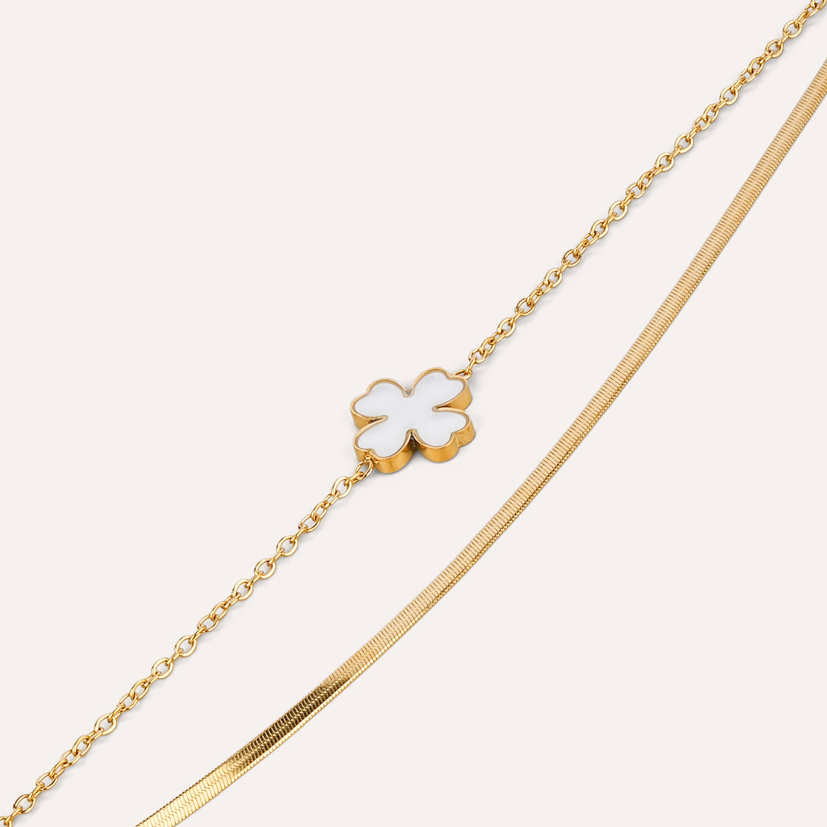Fortuna Bracelet | Clover Charm Gold-Tone Chain