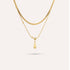 Goccia Layered Necklace | Teardrop Gold-Tone Chains