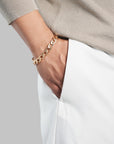 Men's Hammered Link Bracelet | 18K Premium Gold-Plated