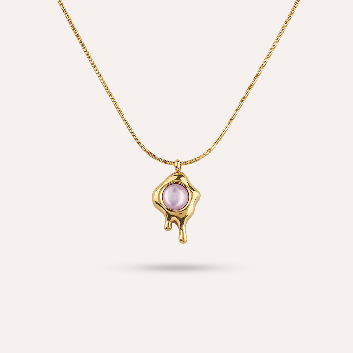 Women's Lava Pendant Necklace | Gold-Tone Stone Chain