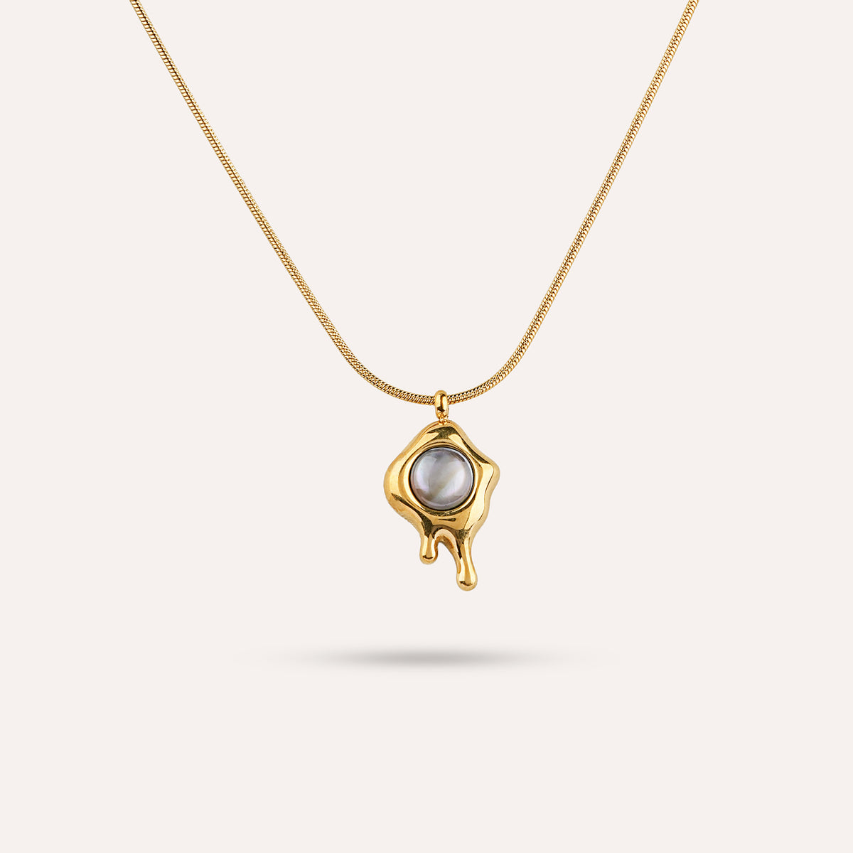 Women's Lava Pendant Necklace | Gold-Tone Stone Chain