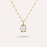 Lucca Pendant Necklace | Beaded Oval Gold-Tone Charm