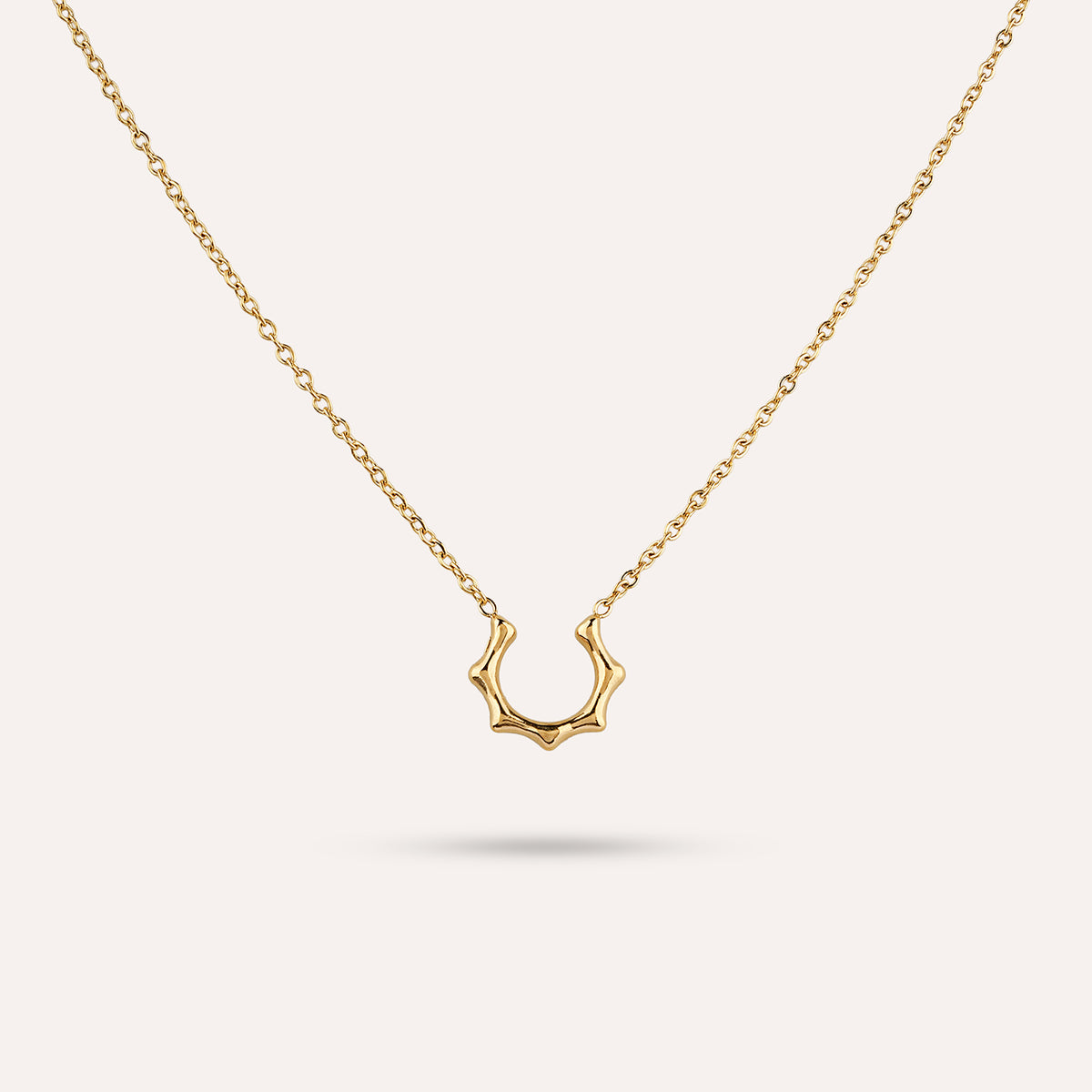 Magma Crescent Necklace | Molten Gold-Tone Pendant
