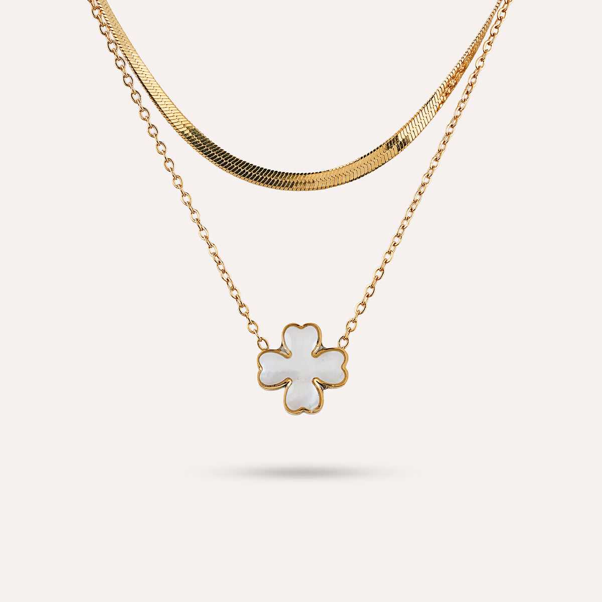 Mira Chain Necklace | Flower Snake Chain Gold-Tone