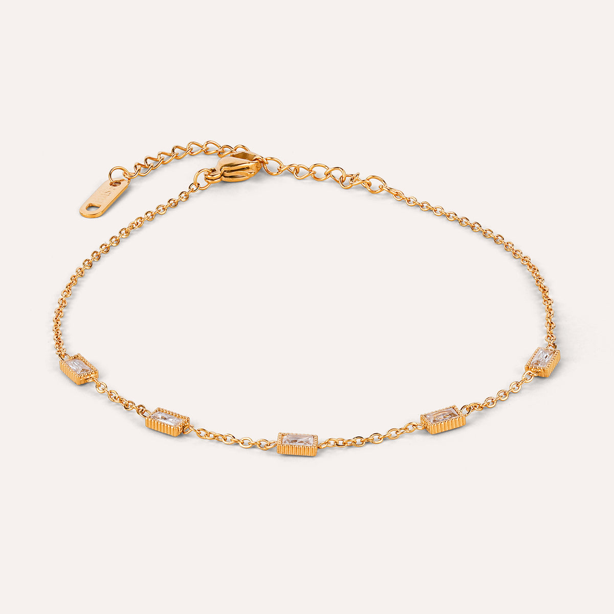 Modena Bracelet | Rectangle Station Gold-Tone Chain