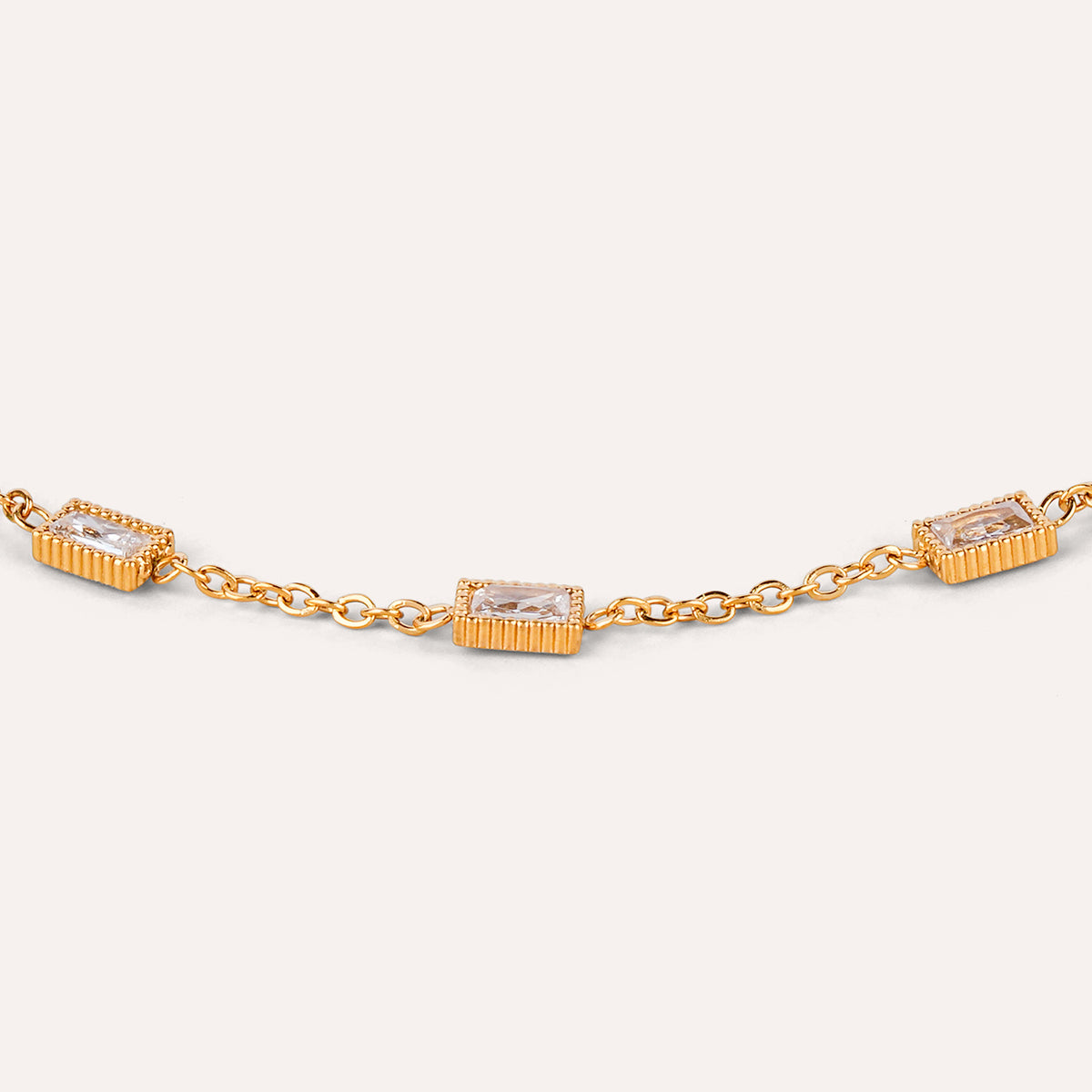 Modena Bracelet | Rectangle Station Gold-Tone Chain
