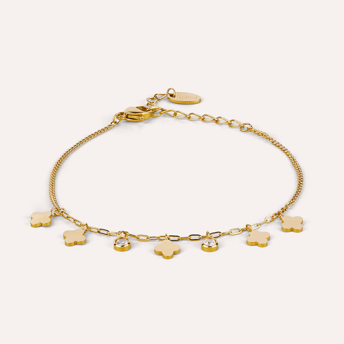 Moneta Bracelet | Disc and Flower Charm Gold-Tone
