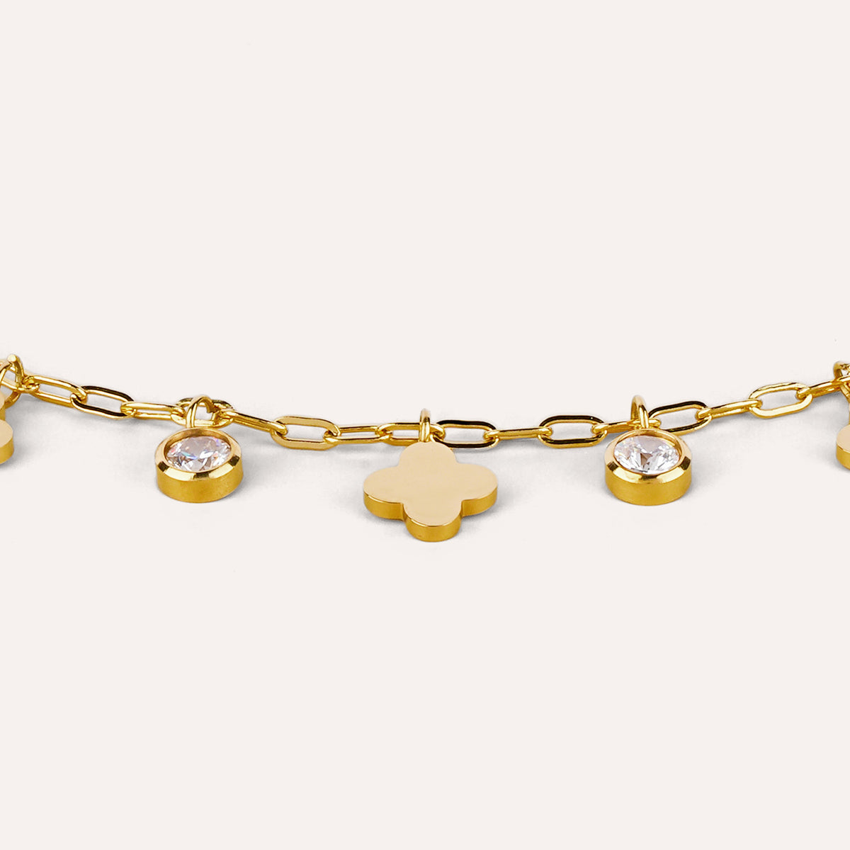 Moneta Bracelet | Disc and Flower Charm Gold-Tone