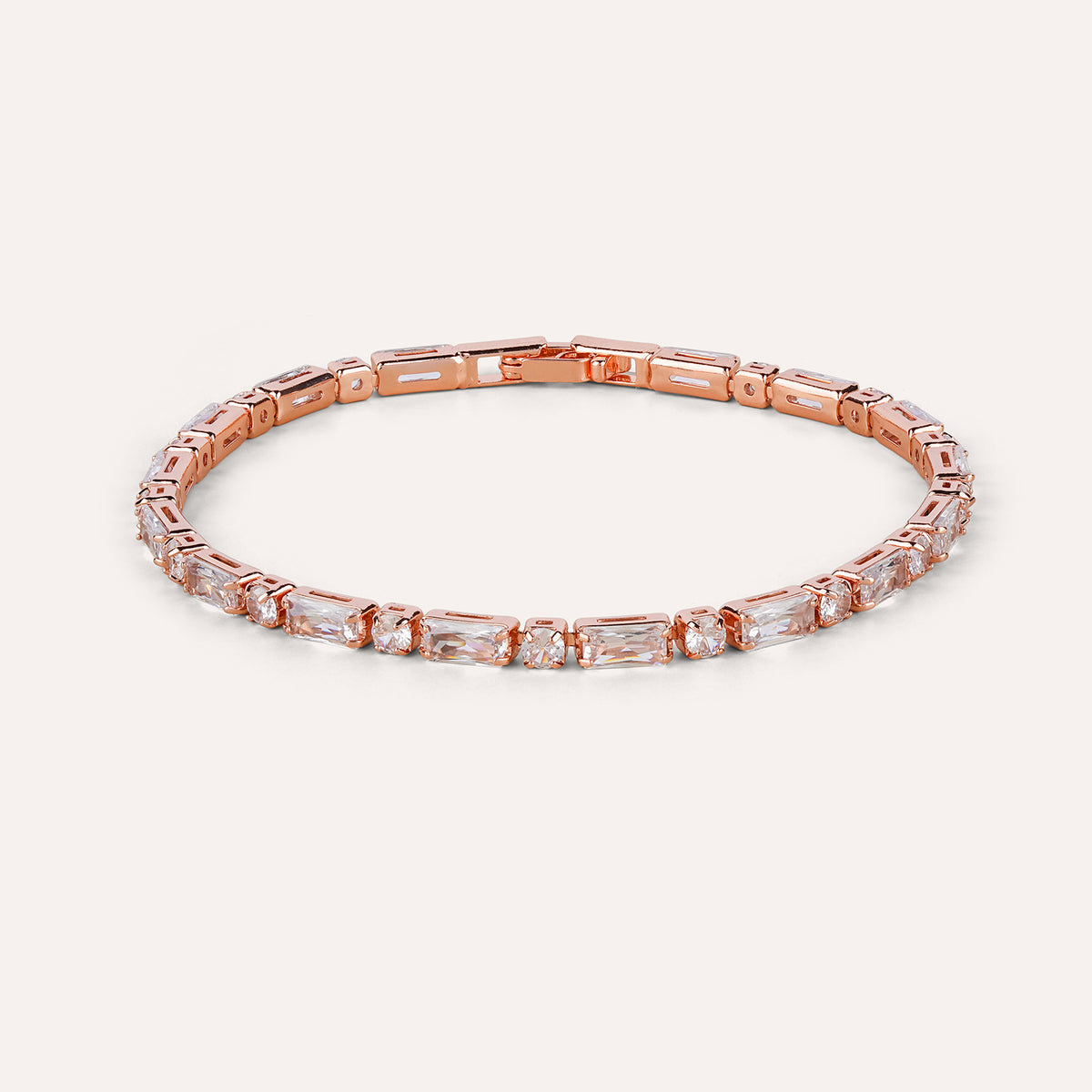 Mosaico Tennis Bracelet | Mixed Cut Rose Gold-Tone