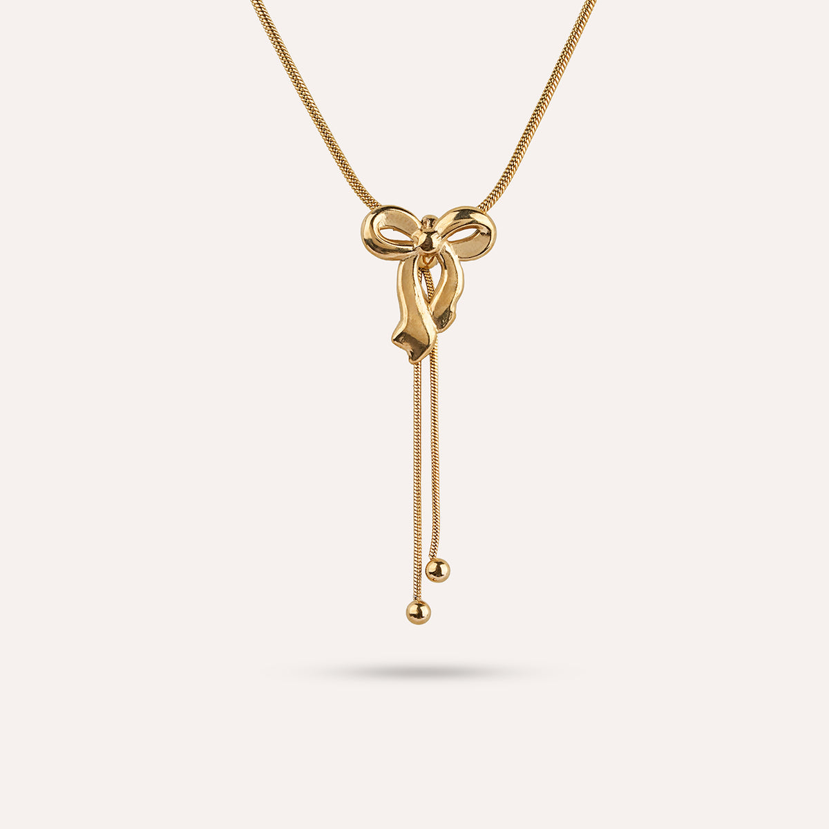 Nastro Lariat Necklace | Bow Gold-Tone Chain