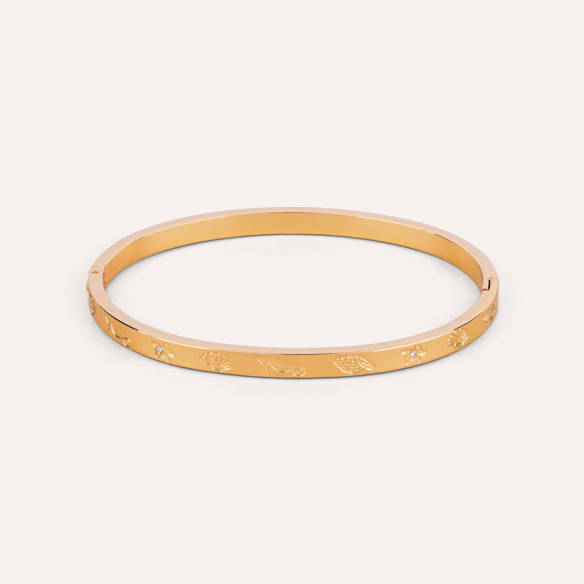 Nautilo Bangle | Shell Engraved Gold-Tone