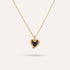 Nero Heart Pendant Necklace | Black Enamel Gold-Tone