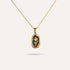 Noir Rose Pendant Necklace | Black Enamel Gold-Tone