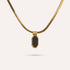 Obsidian Chain Necklace | Black Stone Herringbone
