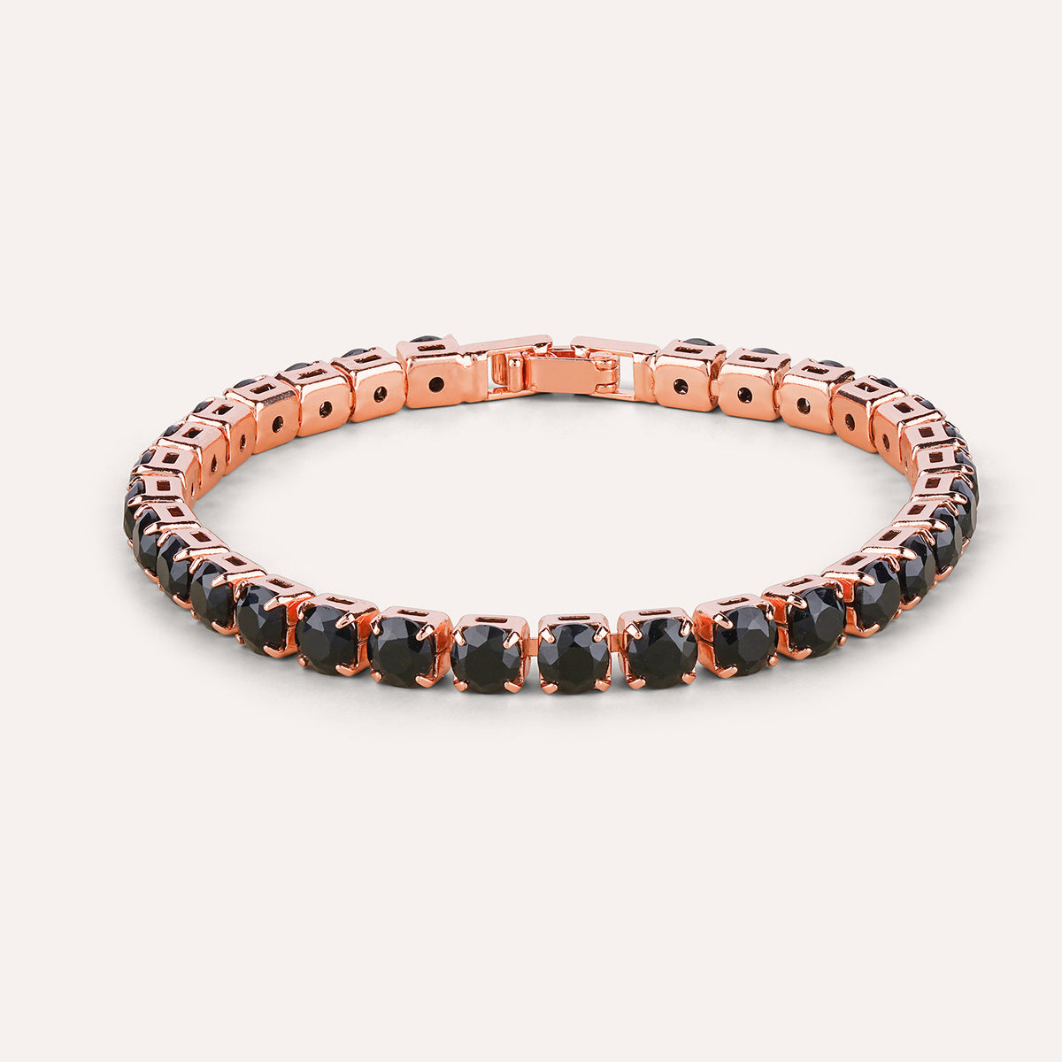 Onyx Tennis Bracelet | Black Stone Gold-Tone