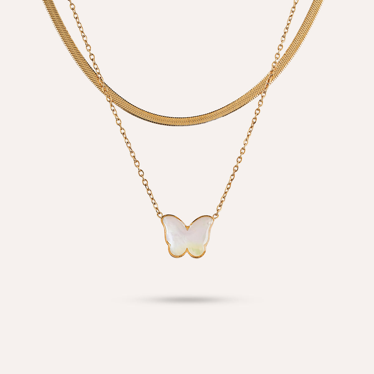 Papilio Necklace | Butterfly Snake Chain Gold-Tone