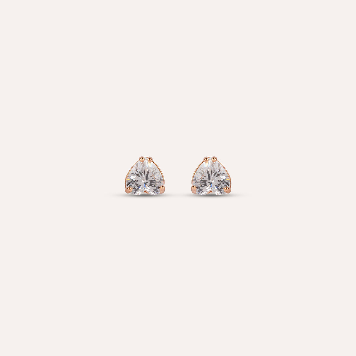 Passione Studs | Heart Stone Rose Gold-Tone Earrings