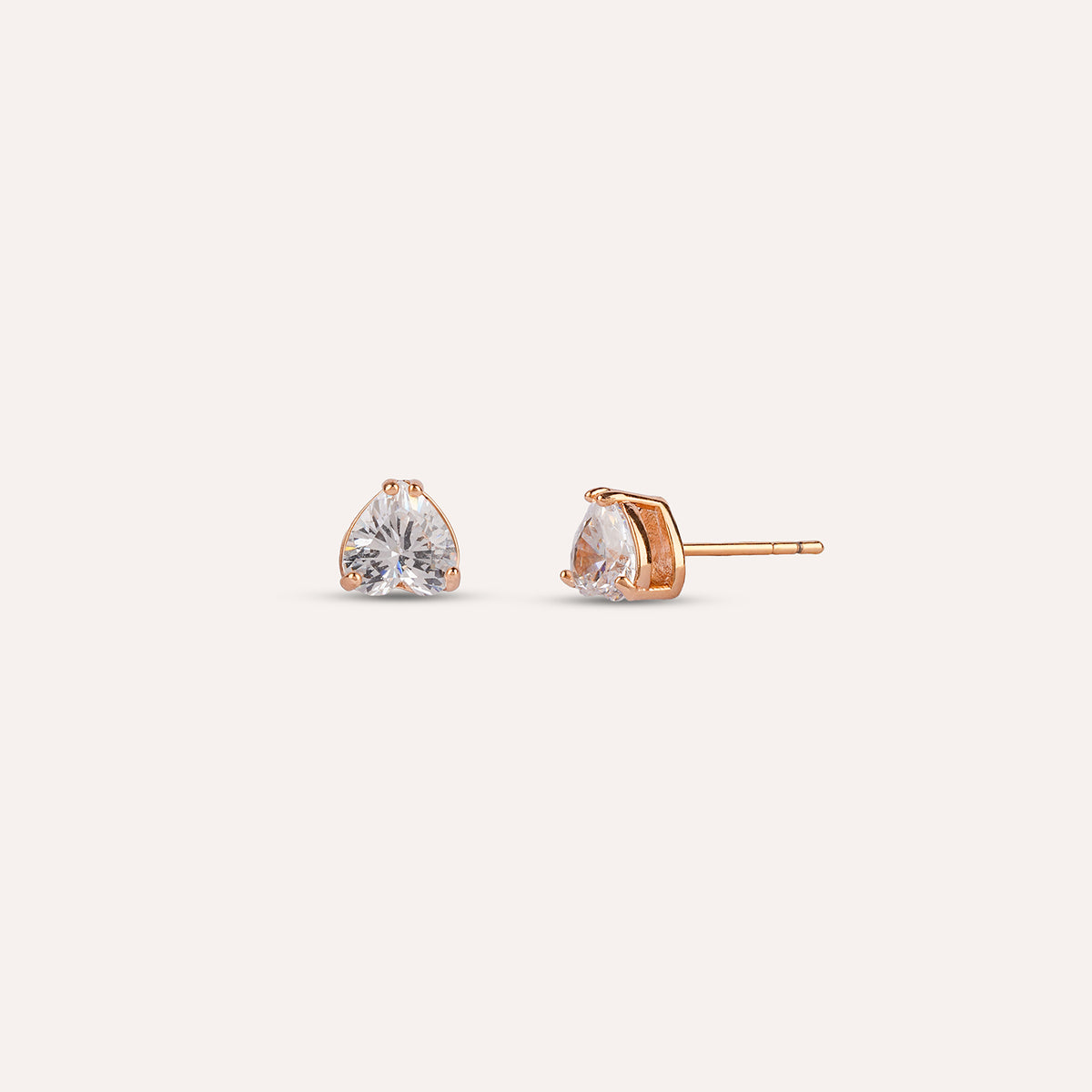 Passione Studs | Heart Stone Rose Gold-Tone Earrings