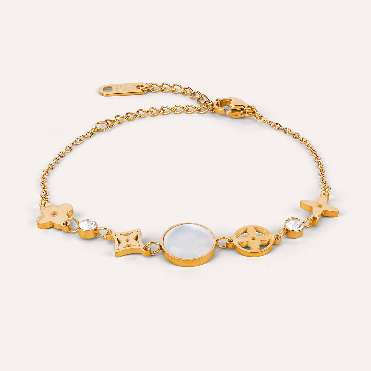Pietra Bracelet | Stone Charm Gold-Tone Chain