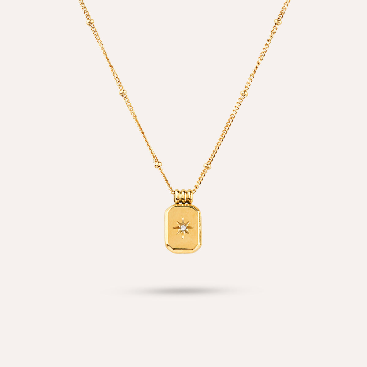 Polaris Pendant Necklace | Star Tag Gold-Tone Chain