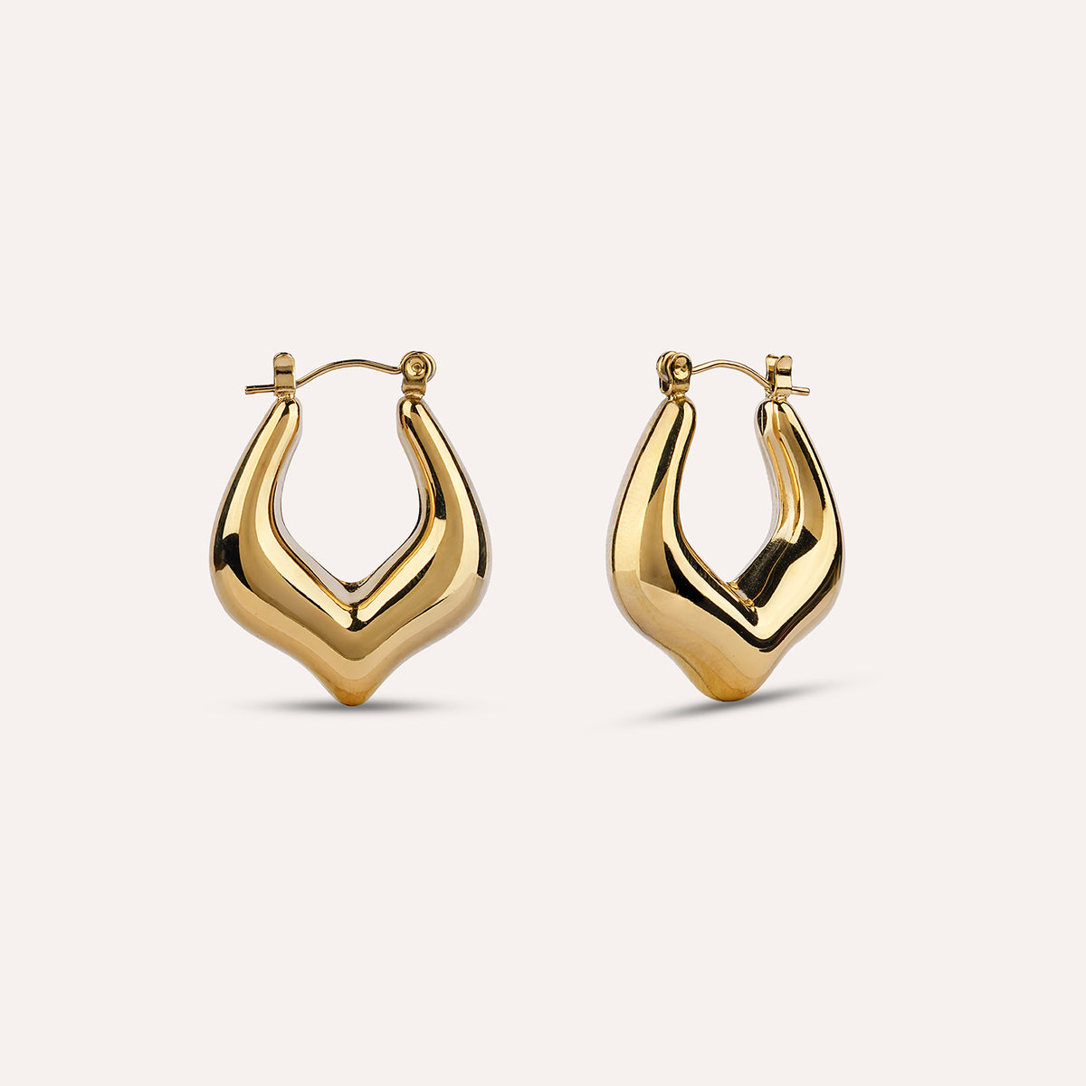 Quadro Hoops | Wavy Square Gold-Tone Earrings