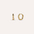 Riva Huggies | Wavy Stone Gold-Tone Earrings