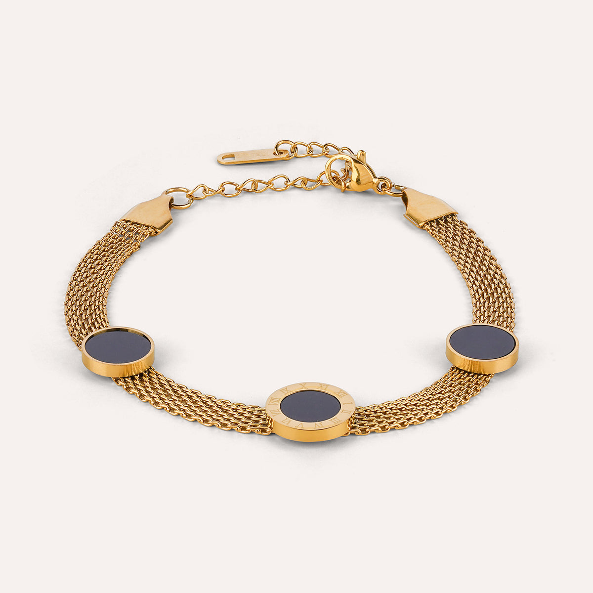 Romano Bracelet | Roman Numeral Mesh Gold-Tone