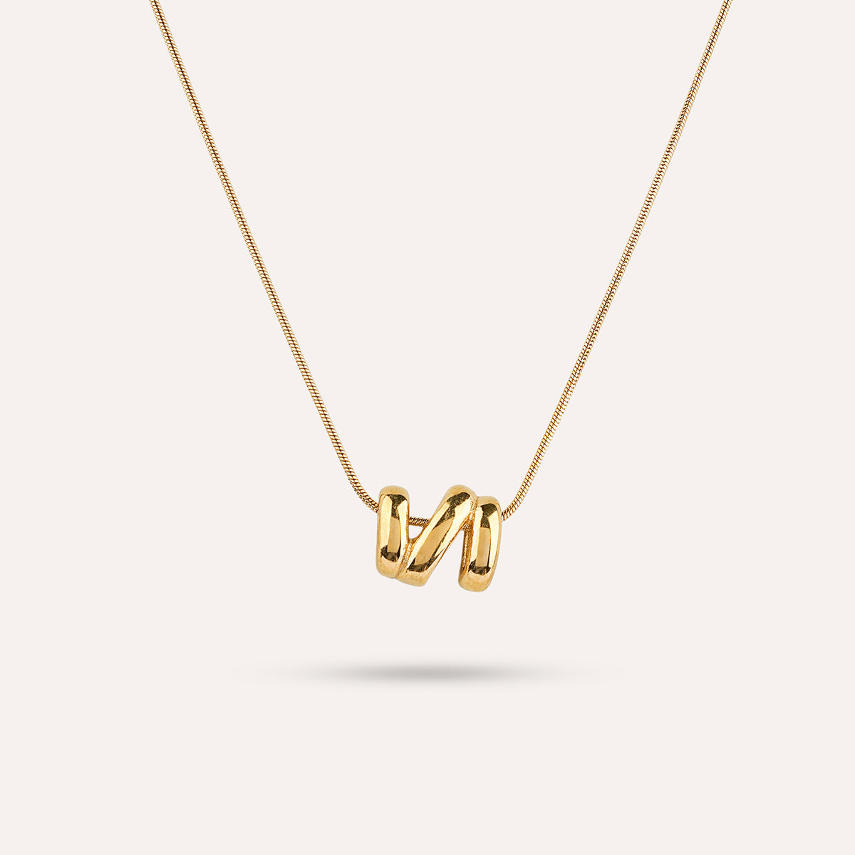 Serpe Pendant Necklace | Molten Squiggle Gold-Tone