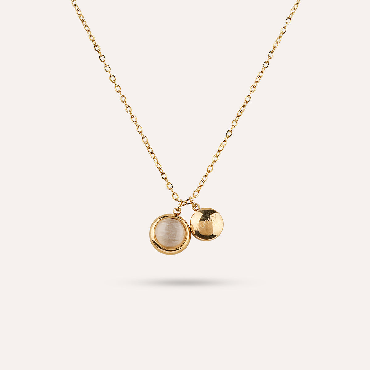 Sfera Pendant Necklace | Stone and Ball Gold-Tone
