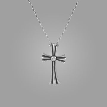 Silver Big Cross pendant with jared chain