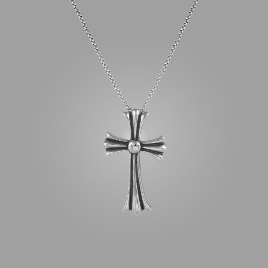 Silver Big Cross Pendant with Jared Chain