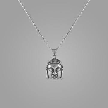 Silver Buddha pendant with jared chain