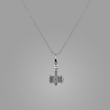 Silver Hammer pendant with jared chain