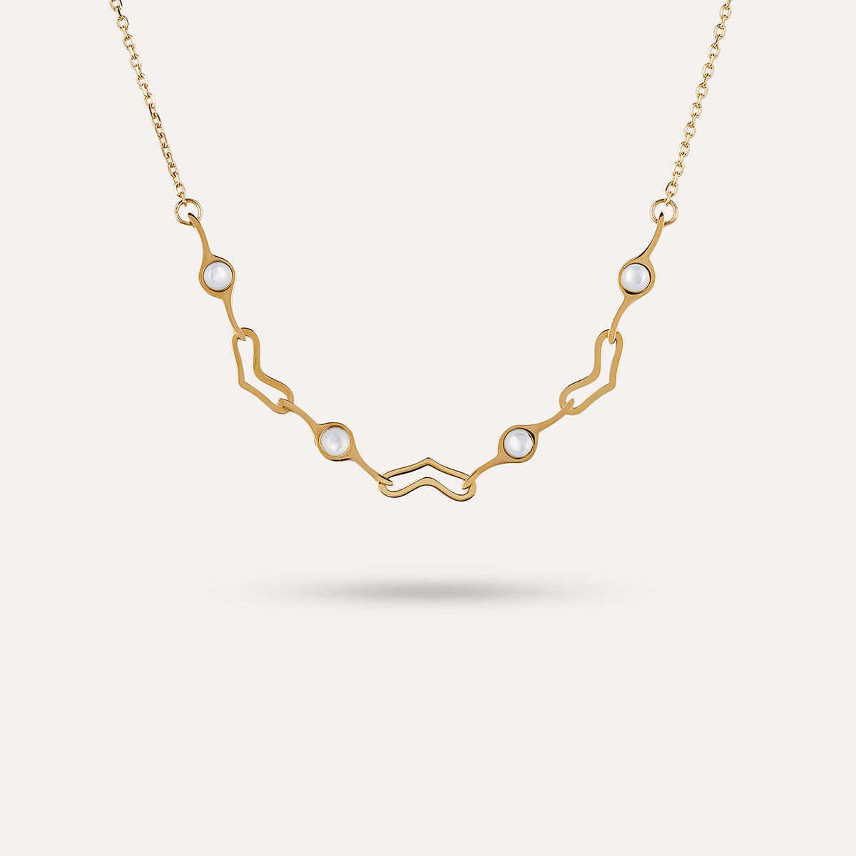 Marea Pendant Necklace | Molten Wave Bar Gold-Tone
