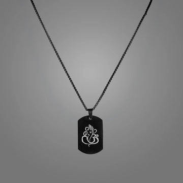 Ganeshji Carved Tag Necklace