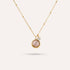 Tondo Pendant Necklace | Round Bezel Stone Gold-Tone